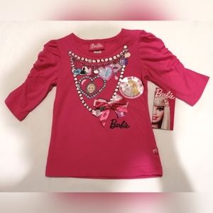 π₯SALEπ₯ Barbie Faux Jewelled Girl's Tee T-shirt NWT Size (4)
